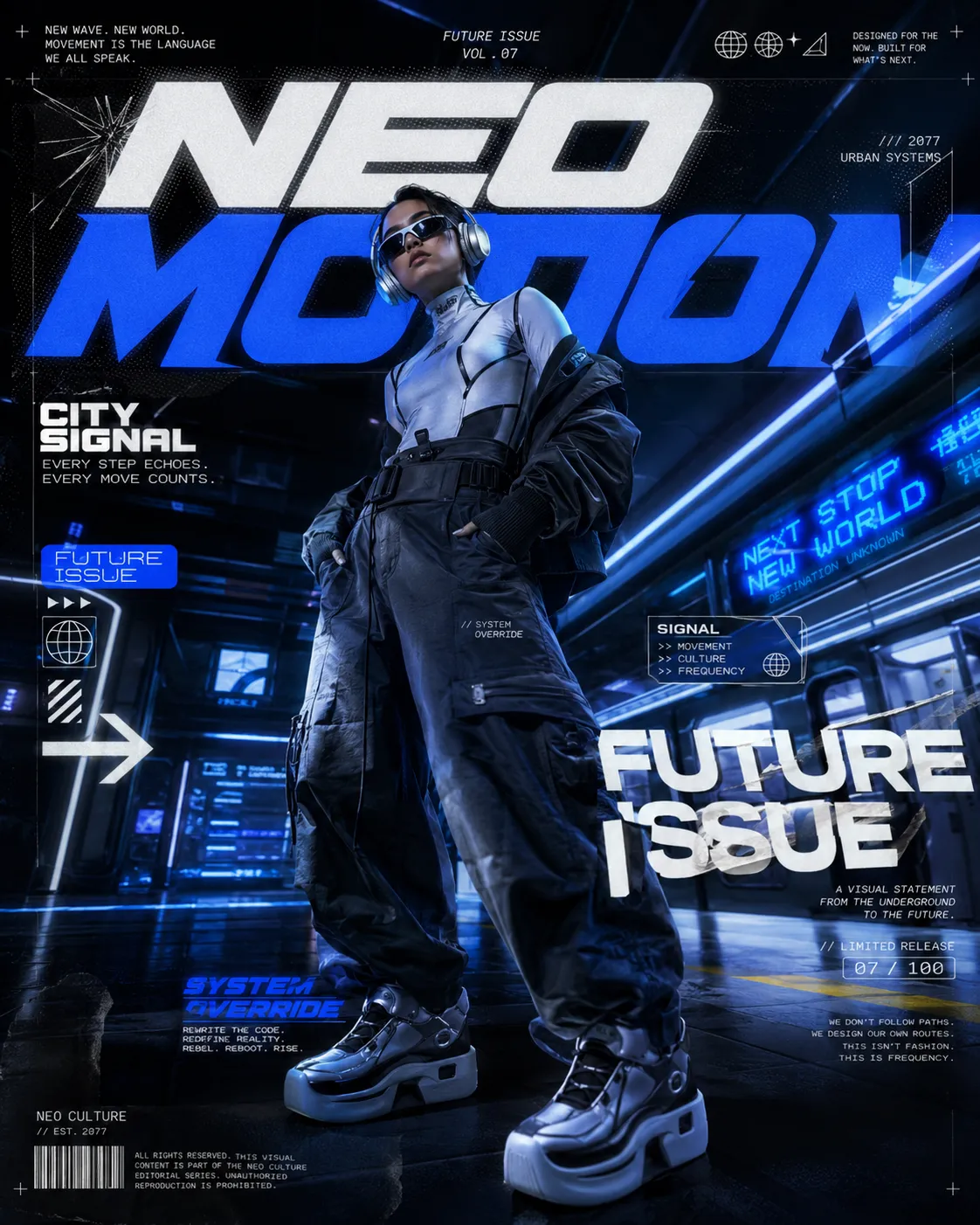 Neo-Futuristic Fashion Billboard